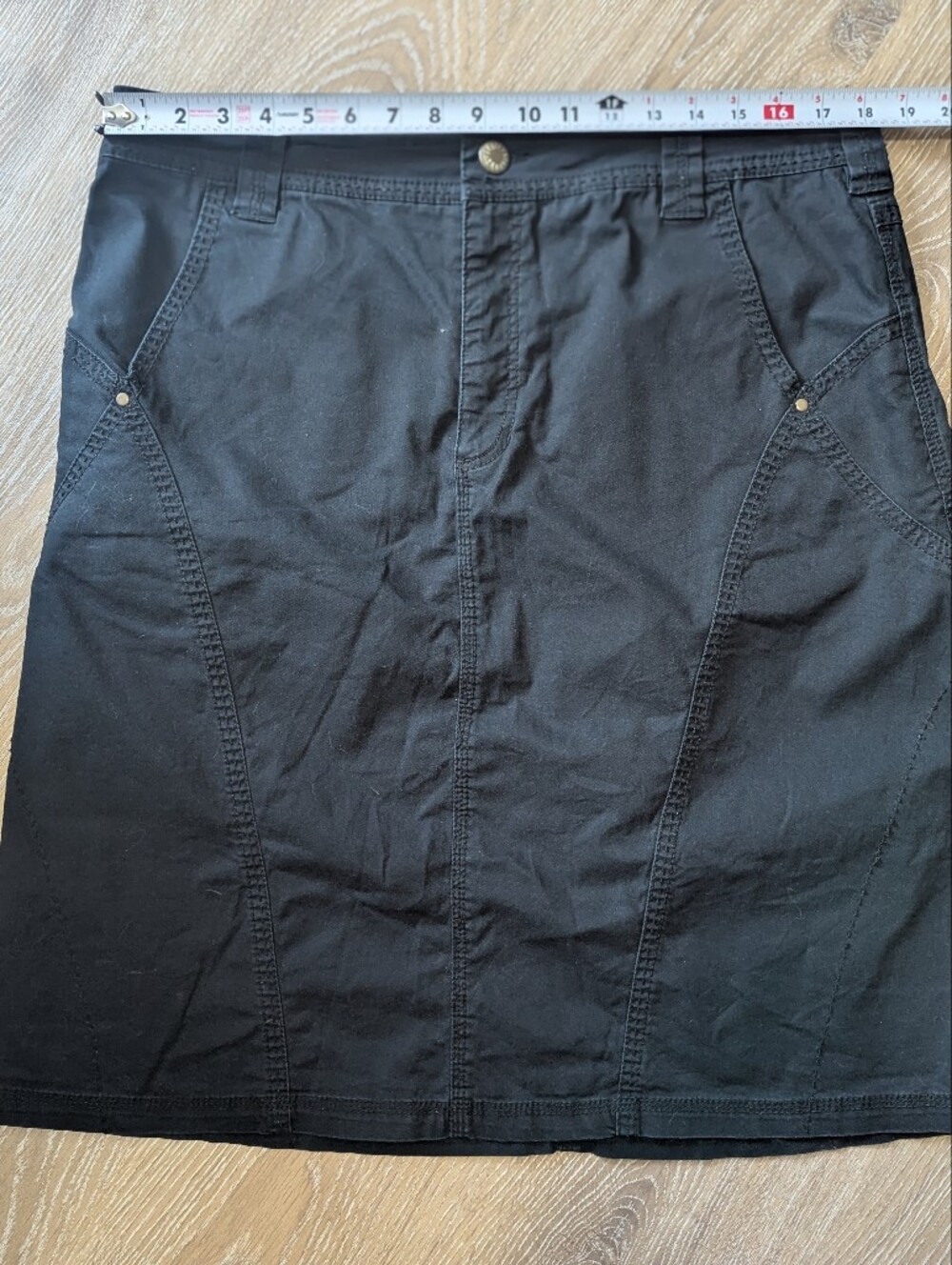 Cotton Ginny Vintage Women's Black A-line Utility Y2k Cargo Skirt Cabincore - Picture 10 of 12